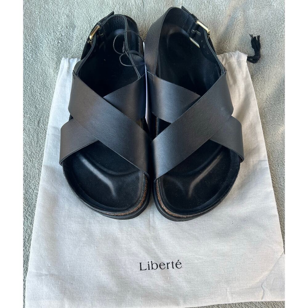 New Tags & Dust Bag Liberte Capri Sandals Leather Black Size 9.5-10